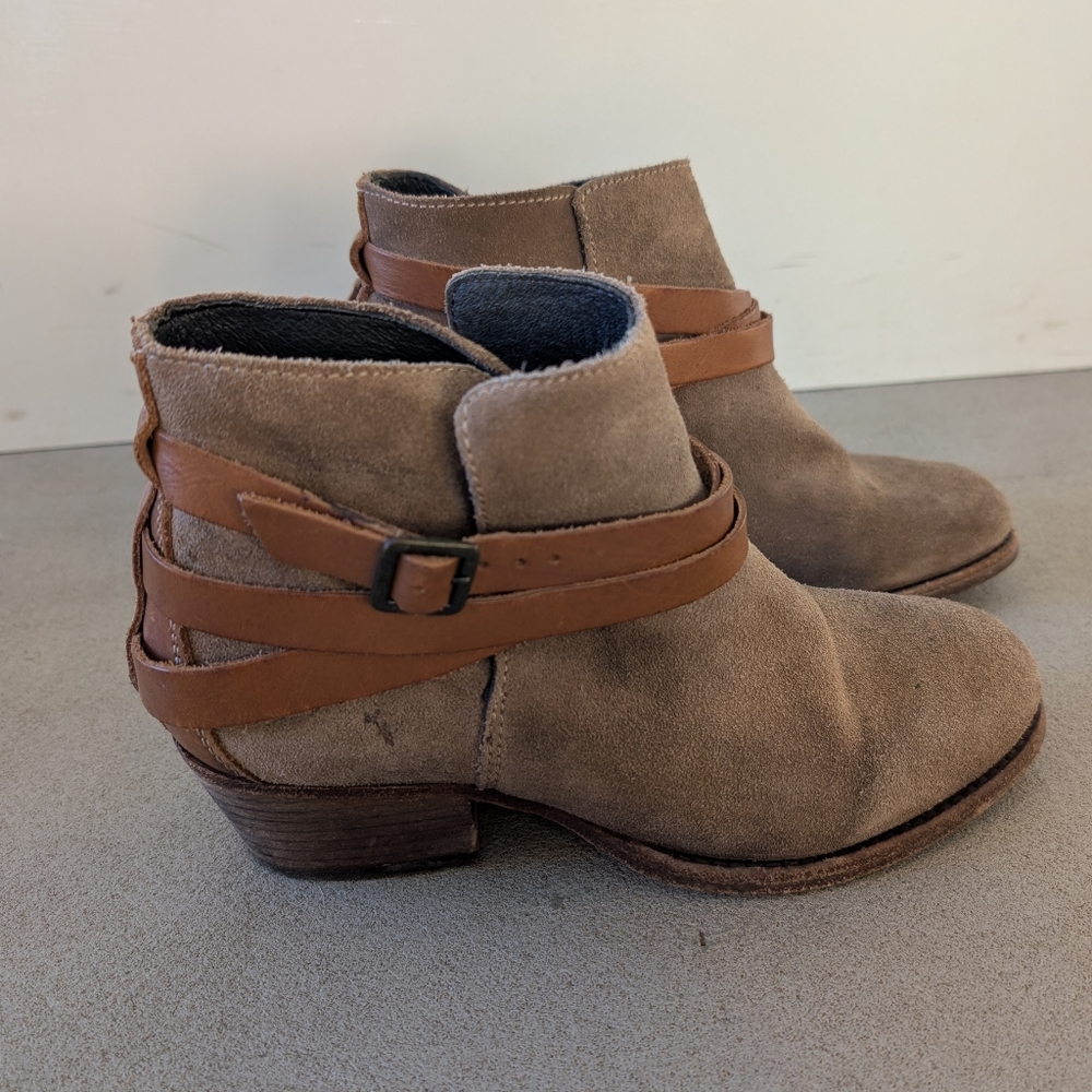 Hudson London Women's Horrigan Ankle Boots Size 38 Light Brown Suede